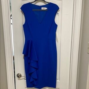Eliza J Blue Sleeveless Asymmetrical Cocktail Dress